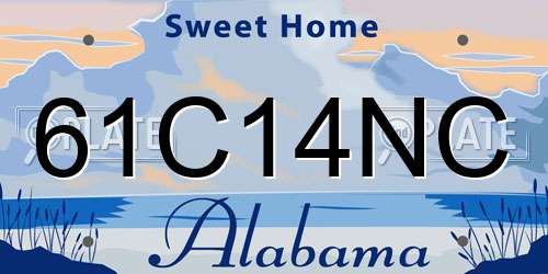61C14NC Alabama License Plate