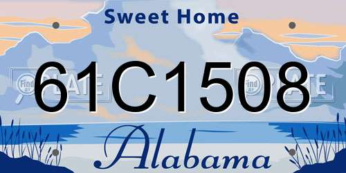 61C1508 Alabama License Plate