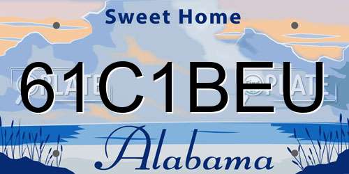 61C1BEU Alabama License Plate