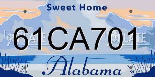 61CA701 Alabama License Plate