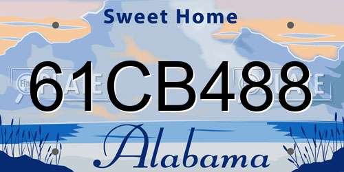 61CB488 Alabama License Plate