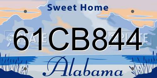 61CB844 Alabama License Plate