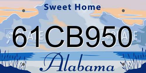61CB950 Alabama License Plate