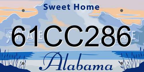 61CC286 Alabama License Plate