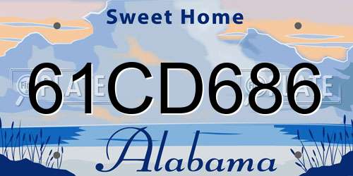 61CD686 Alabama License Plate