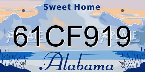 61CF919 Alabama License Plate