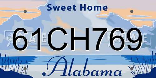 61CH769 Alabama License Plate
