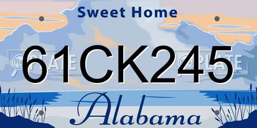 61CK245 Alabama License Plate