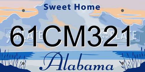 61CM321 Alabama License Plate