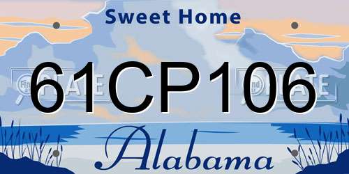 61CP106 Alabama License Plate