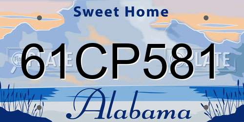 61CP581 Alabama License Plate