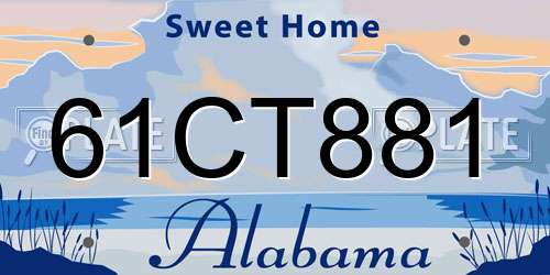 61CT881 Alabama License Plate