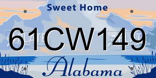 61CW149 Alabama License Plate