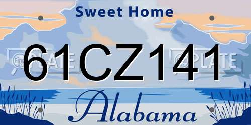 61CZ141 Alabama License Plate
