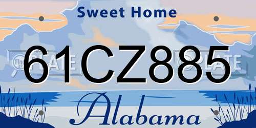 61CZ885 Alabama License Plate