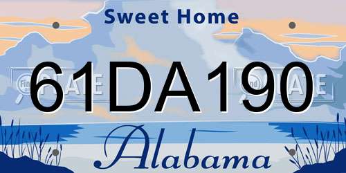61DA190 Alabama License Plate