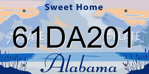 61DA201 Alabama License Plate