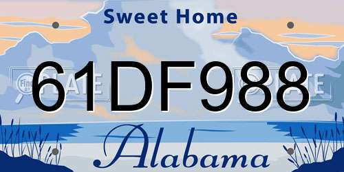 61DF988 Alabama License Plate