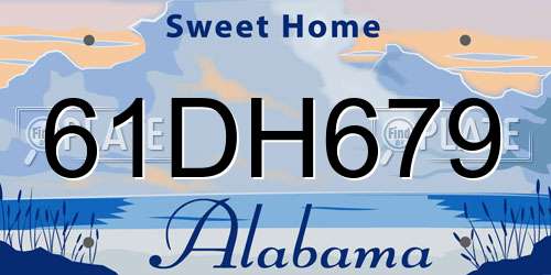 61DH679 Alabama License Plate