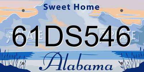 61DS546 Alabama License Plate