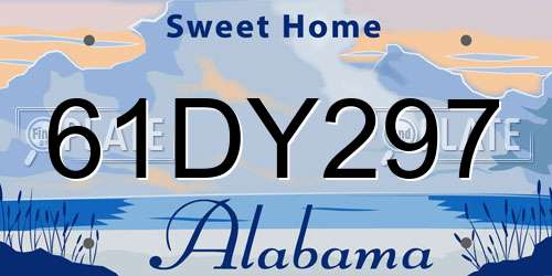 61DY297 Alabama License Plate
