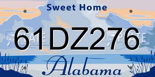 61DZ276 Alabama License Plate
