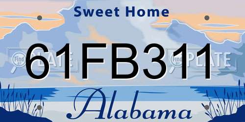 61FB311 Alabama License Plate