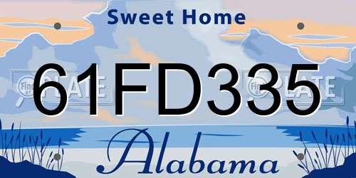 61FD335 Alabama License Plate