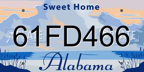 61FD466 Alabama License Plate