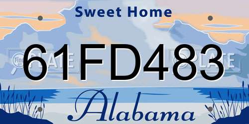 61FD483 Alabama License Plate