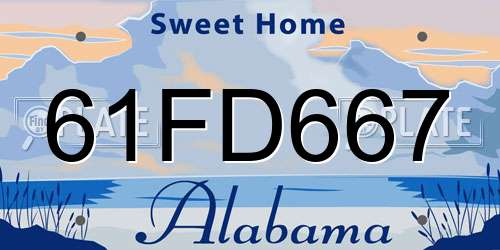 61FD667 Alabama License Plate