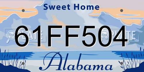 61FF504 Alabama License Plate