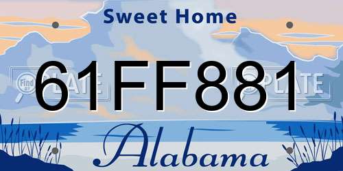 61FF881 Alabama License Plate