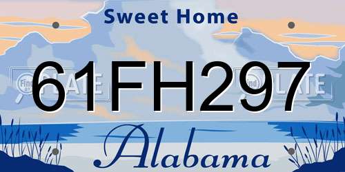 61FH297 Alabama License Plate