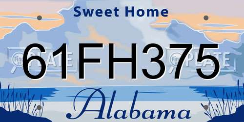 61FH375 Alabama License Plate