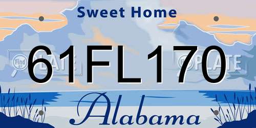 61FL170 Alabama License Plate