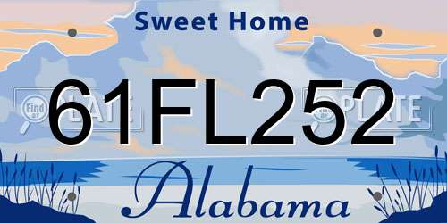 61FL252 Alabama License Plate