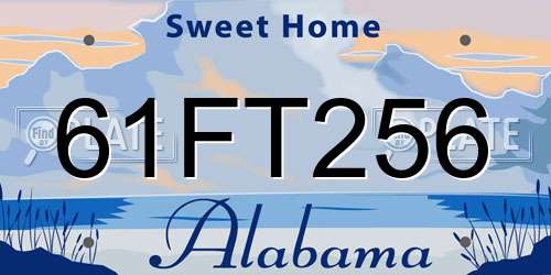 61FT256 Alabama License Plate
