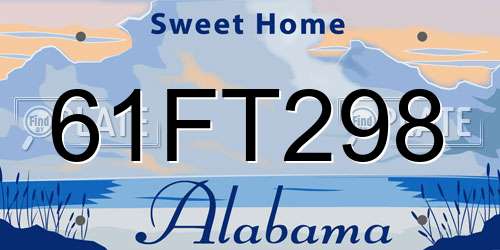61FT298 Alabama License Plate