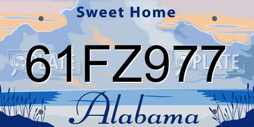 61FZ977 Alabama License Plate