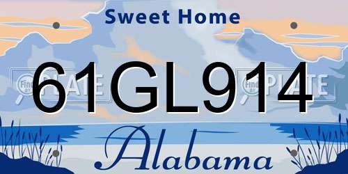 61GL914 Alabama License Plate