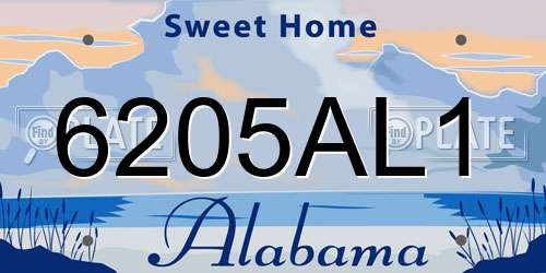6205AL1 Alabama License Plate