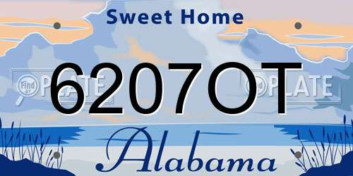 6207OT Alabama License Plate