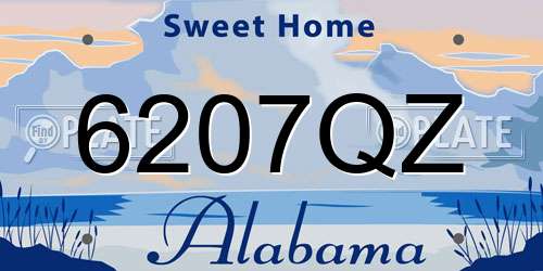 6207QZ Alabama License Plate