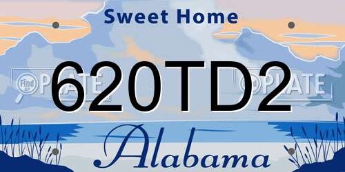 620TD2 Alabama License Plate