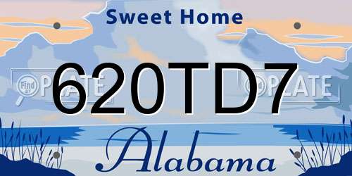 620TD7 Alabama License Plate