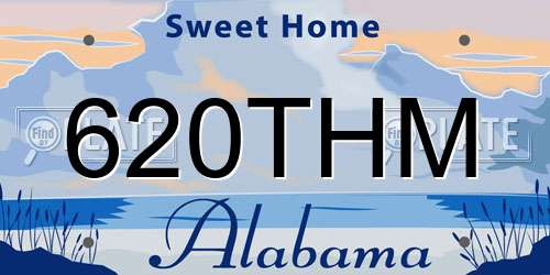 620THM Alabama License Plate