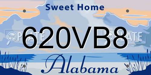 620VB8 Alabama License Plate
