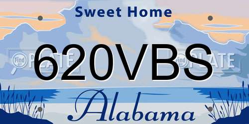 620VBS Alabama License Plate