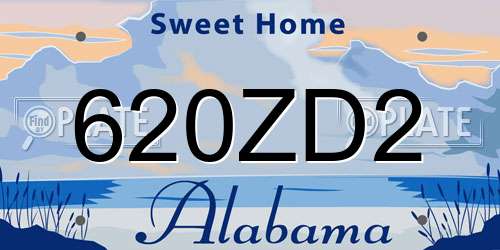 620ZD2 Alabama License Plate
